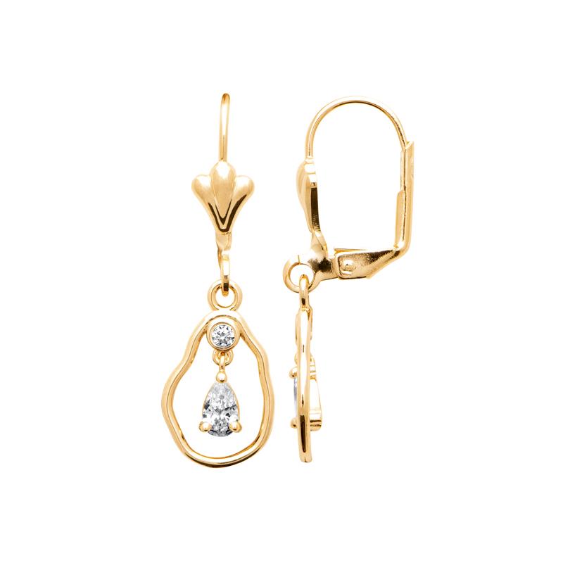 Coque de Nacre Boucles d'oreilles pendantes plaqué or 23089010