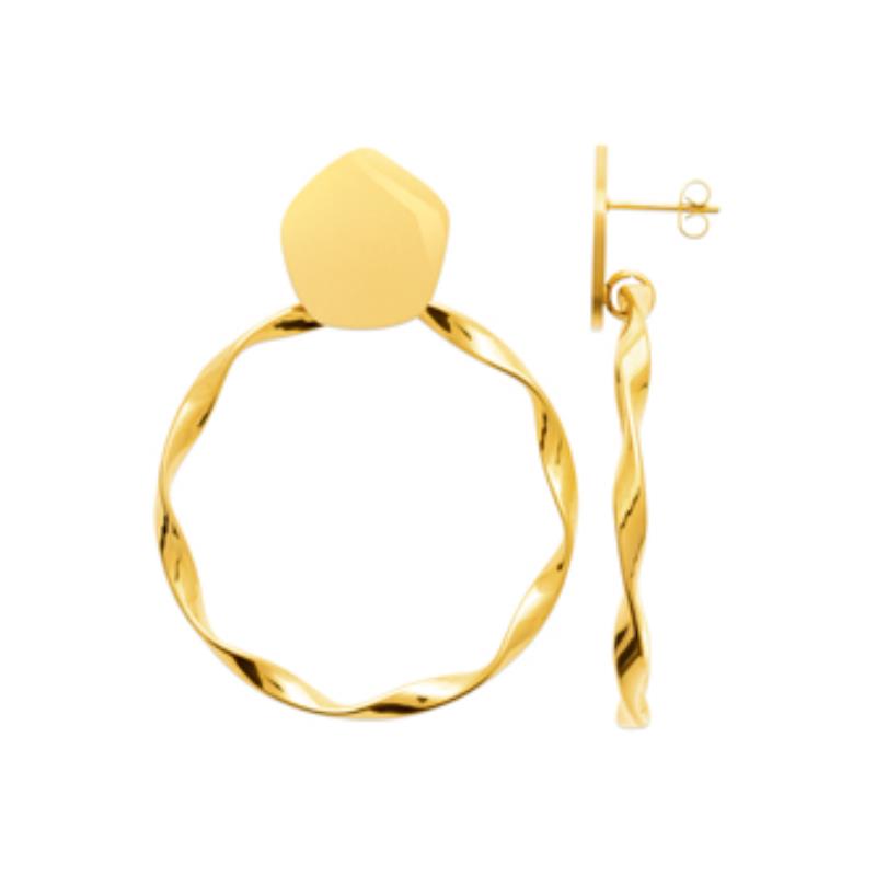 Coque de Nacre Boucles d'oreilles pendantes acier doré 3122909