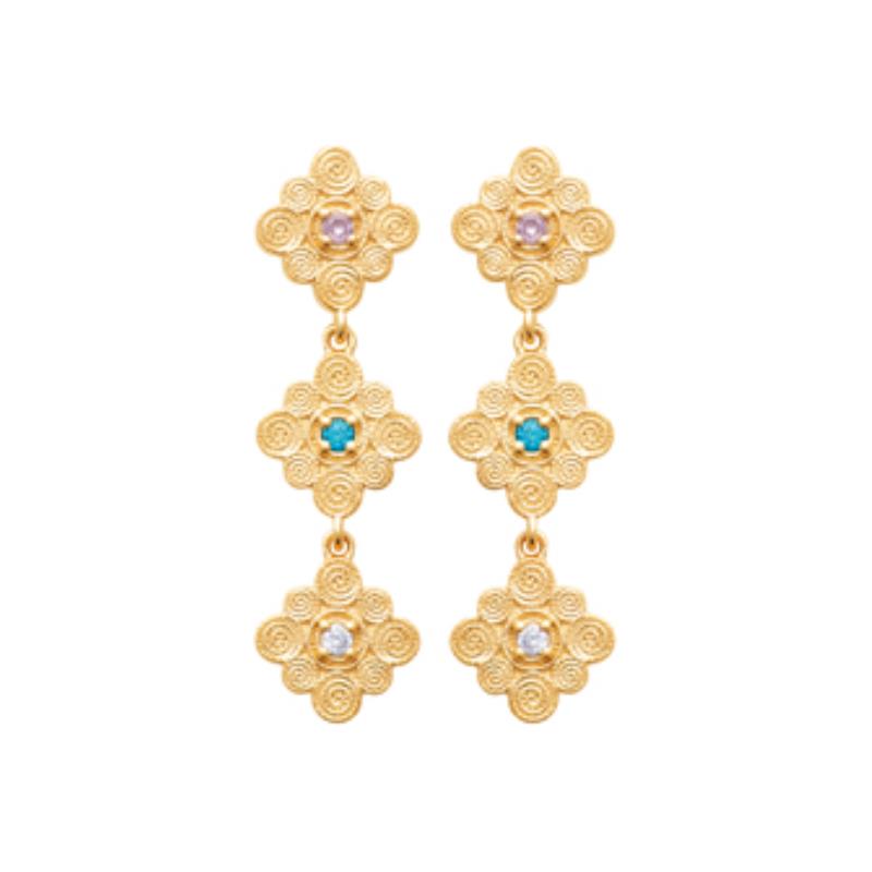 Coque de Nacre Boucles d'oreilles pendantes plaqué or 23075505