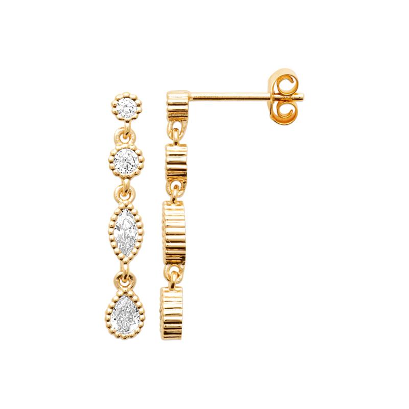 Coque de Nacre Boucles d'oreilles pendantes plaqué or 23081110