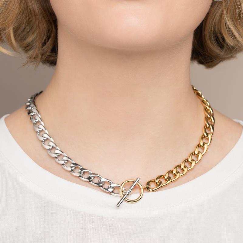 Coque de Nacre Collier acier doré 312181