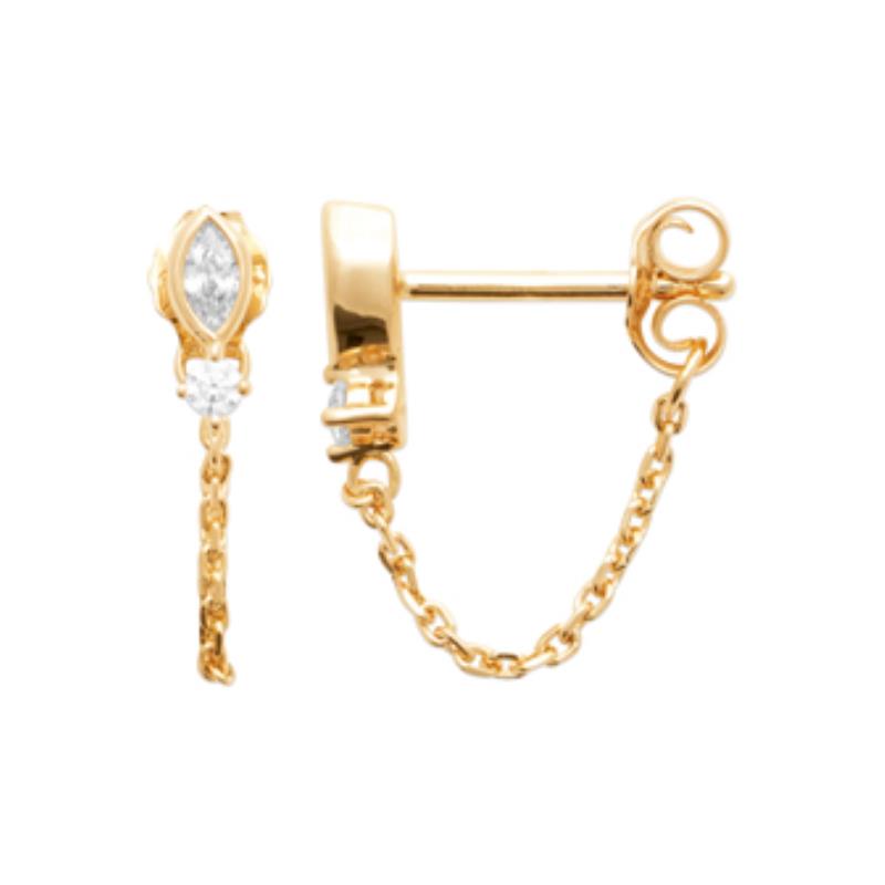 Coque de Nacre Boucles d'oreilles pendantes plaqué or 23058110