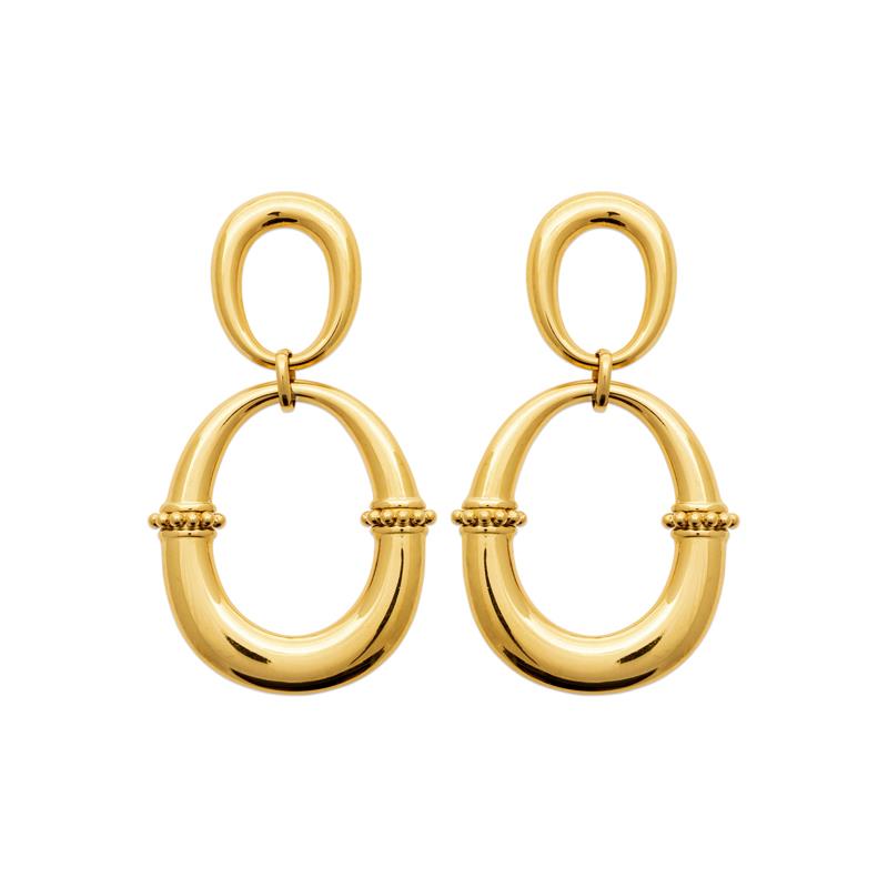Coque de Nacre Boucles d'oreilles pendantes acier doré 3134209