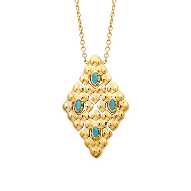 Coque de Nacre Collier acier doré 312422