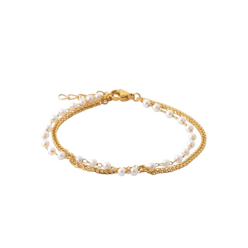 Coque de Nacre Bracelet acier doré 312402