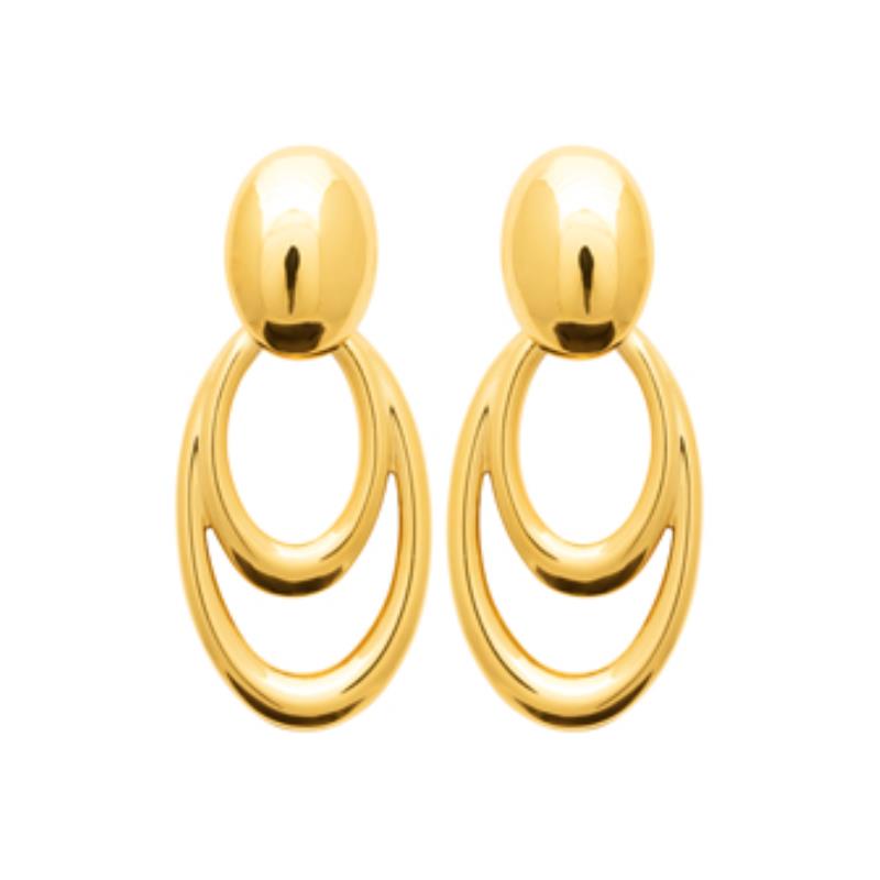 Coque de Nacre Boucles d'oreilles pendantes acier doré 3120309