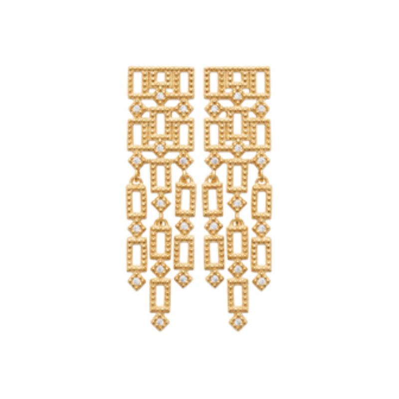 Coque de Nacre Boucles d'oreilles pendantes plaqué or 23013810