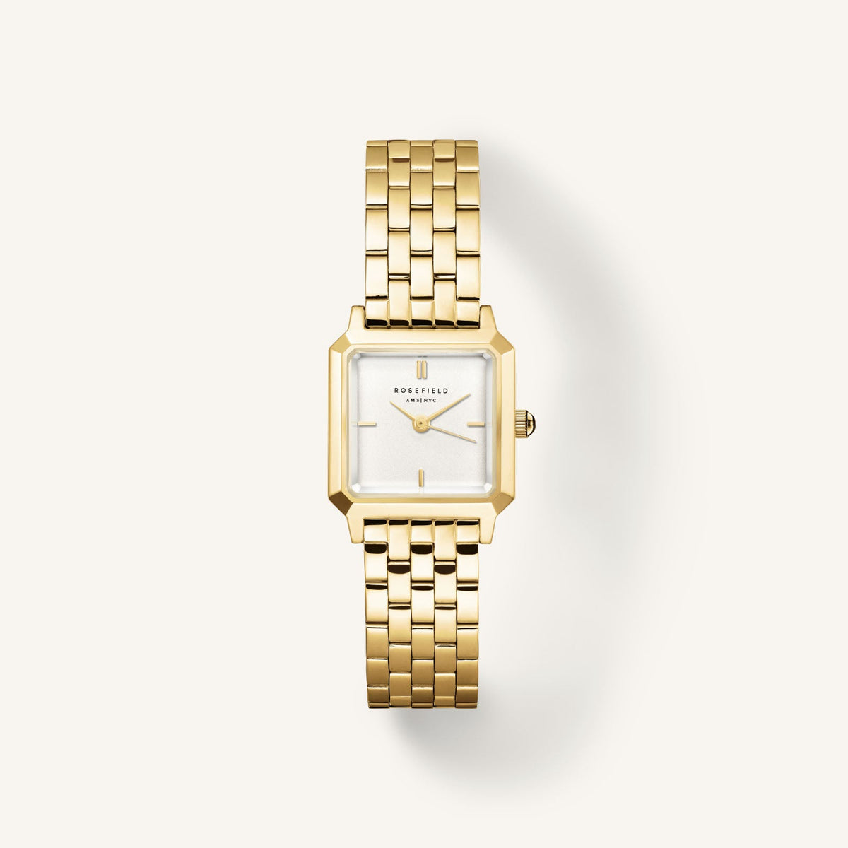 Rosefield The Boxelle White Dial Gold Stee BWGSG-B01