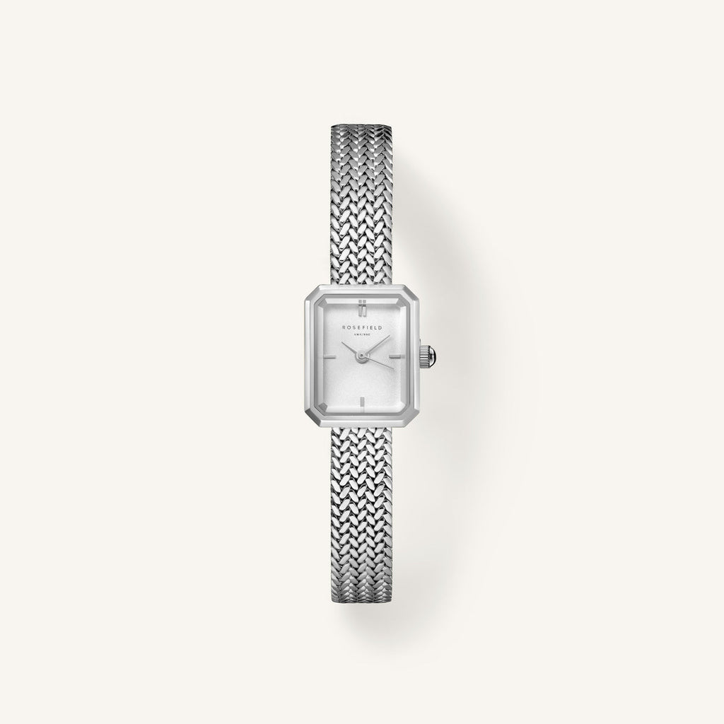 Rosefield Mini Octagon White Dial Silver W MWSMS-M04