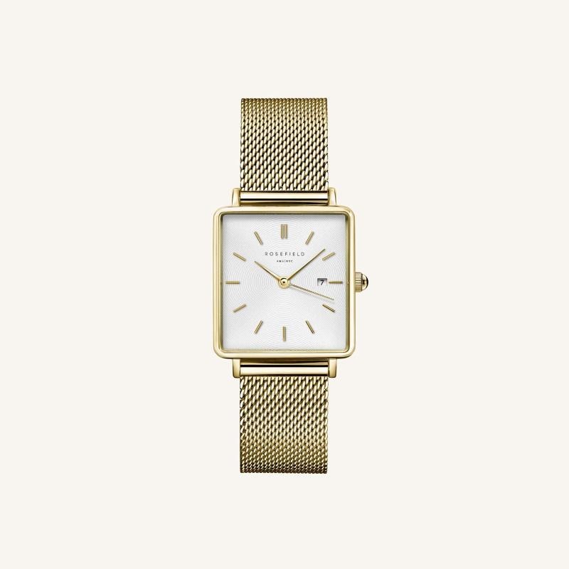 Rosefield The Boxy White Sunray Mesh Gold QWSG-Q03