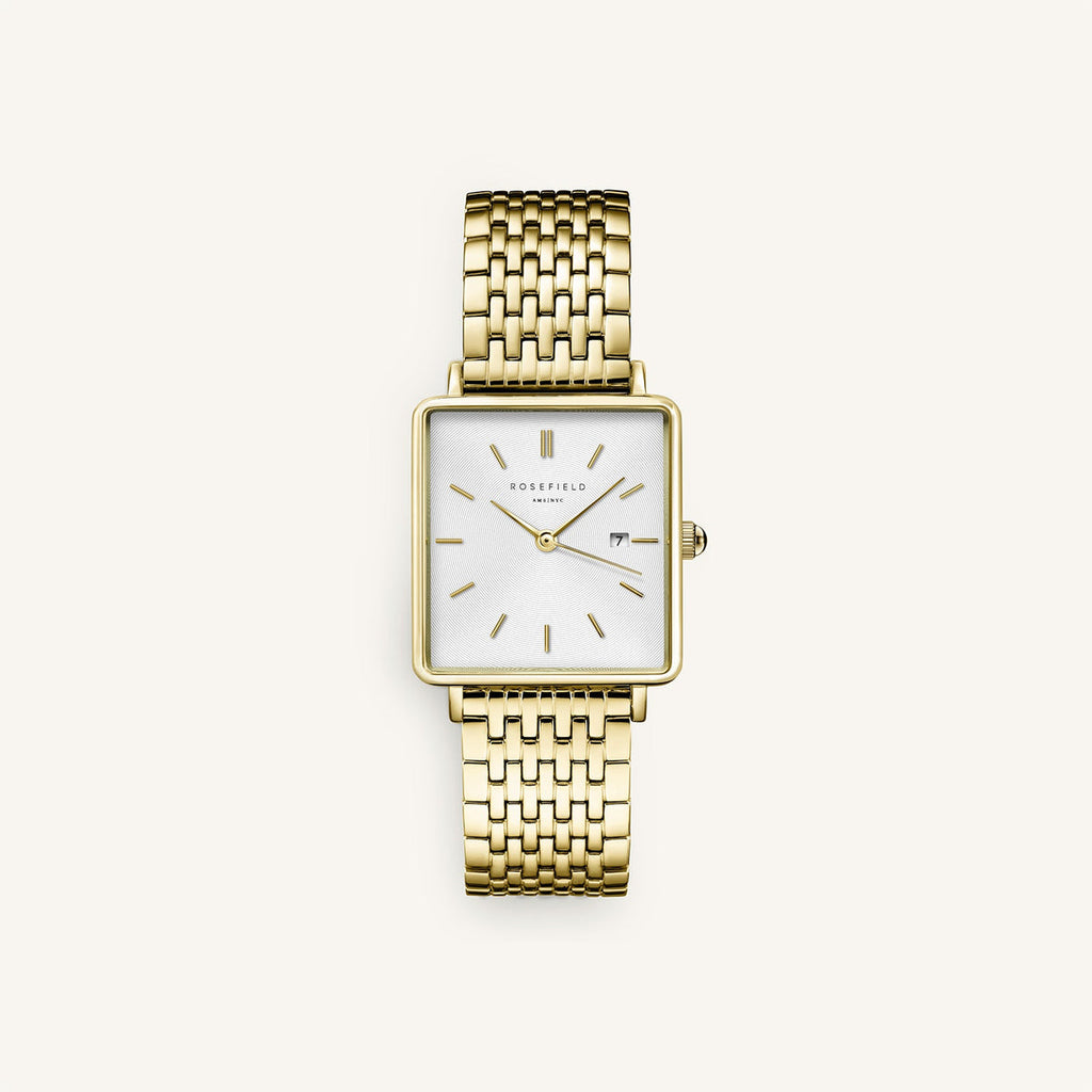 Rosefield The Boxy White Sunray Steel Gold QWSG-Q09
