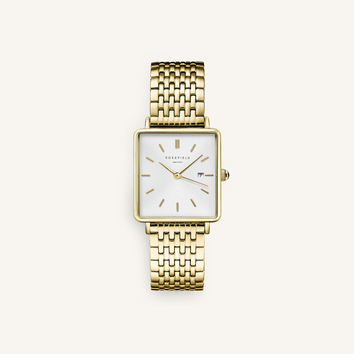 Rosefield The Boxy White Sunray Steel Gold QWSG-Q09