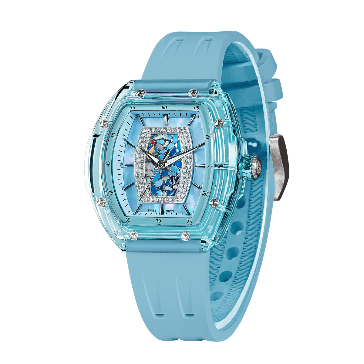 Tsar Bomba Nucleus Quartz acrylique FKM bleu TB8219L01