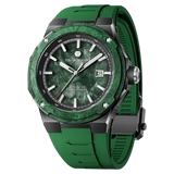 Tsar Bomba Electron Automatique acier PVD noir et carbone vert FKM vert TB8230CF05