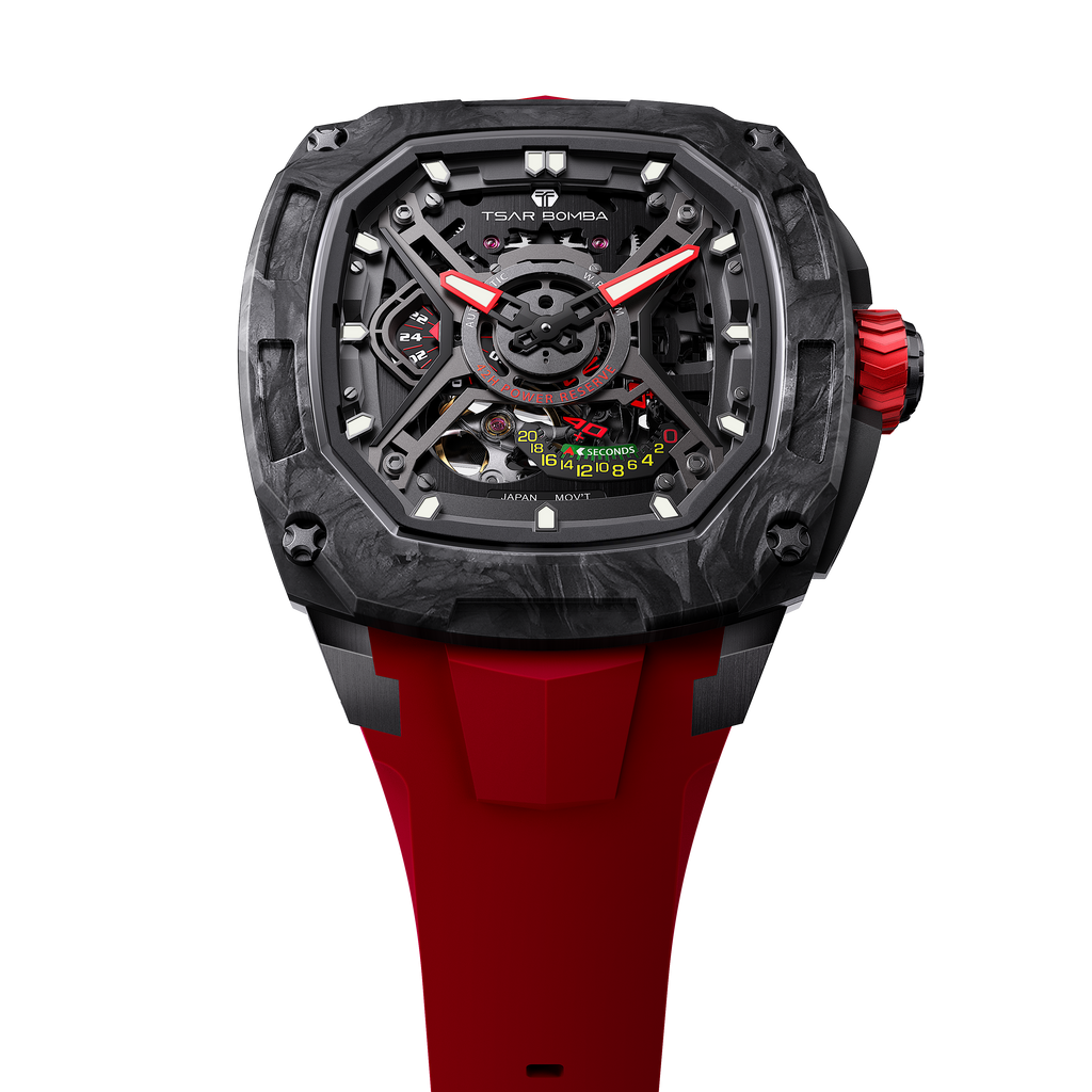 Tsar Bomba Dark Matter 5 Automatique carbone FKM rouge TB8605CF01
