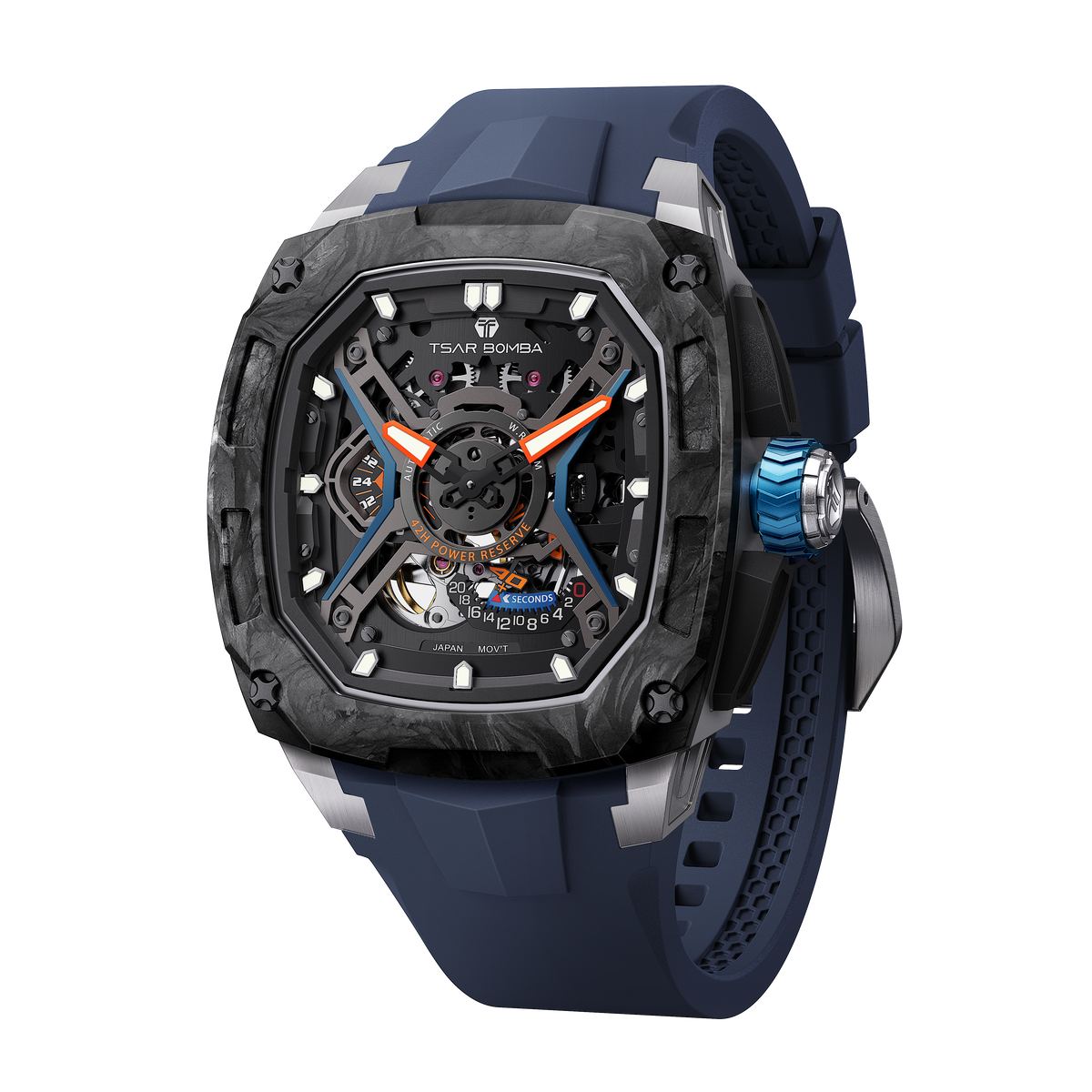 Tsar Bomba Dark Matter 5 Automatique carbone FKM bleu TB8605CF02