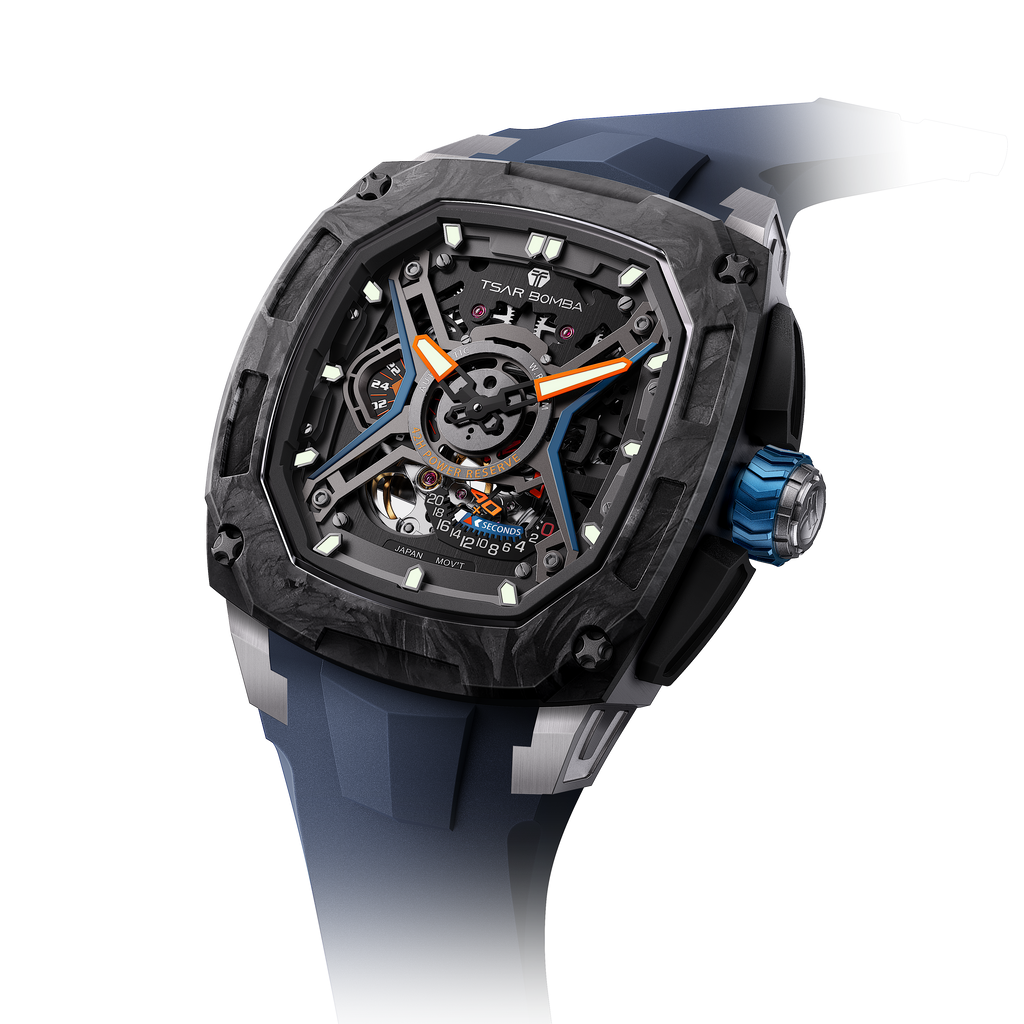 Tsar Bomba Dark Matter 5 Automatique carbone FKM bleu TB8605CF02