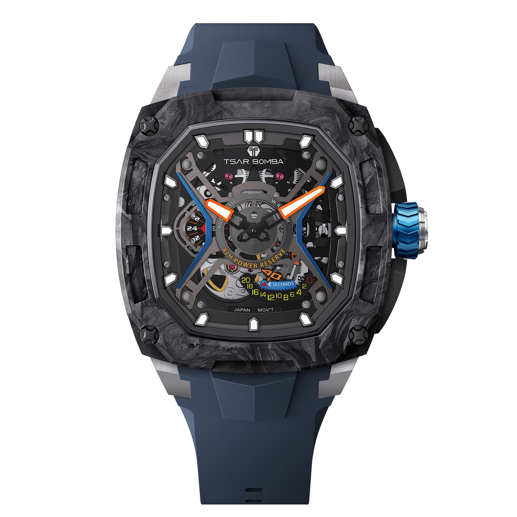 Tsar Bomba Dark Matter 5 Automatique carbone FKM bleu TB8605CF02