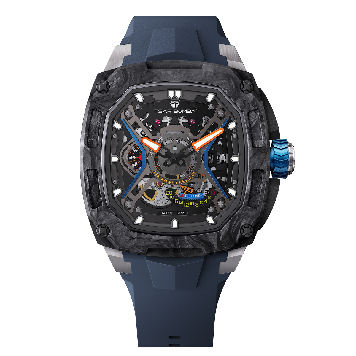 Tsar Bomba Dark Matter 5 Automatique carbone FKM bleu TB8605CF02
