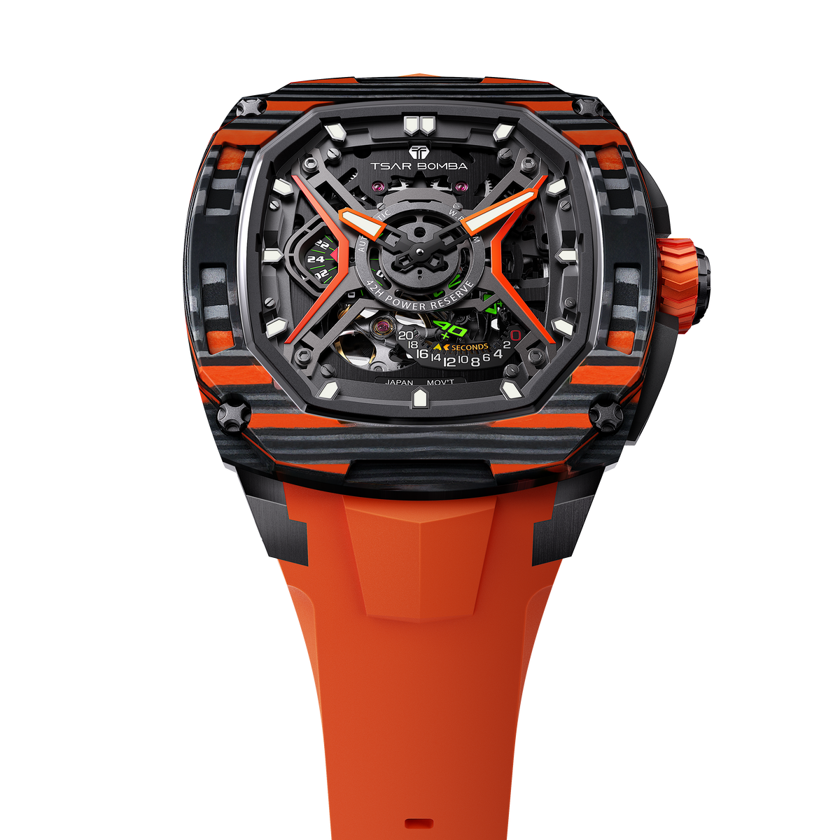 Tsar Bomba Dark Matter 5 Automatique carbone FKM orange TB8605CF03