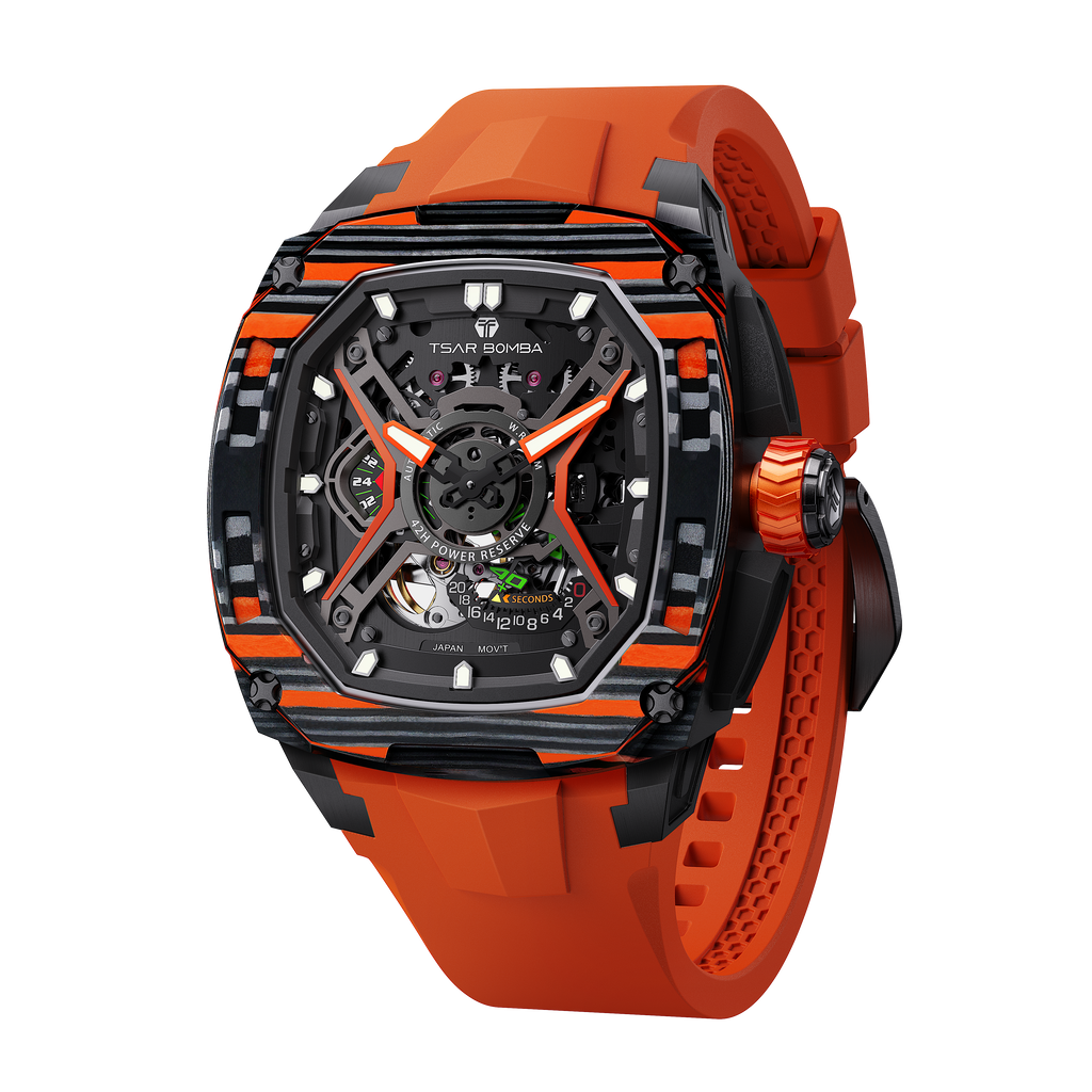 Tsar Bomba Dark Matter 5 Automatique carbone FKM orange TB8605CF03