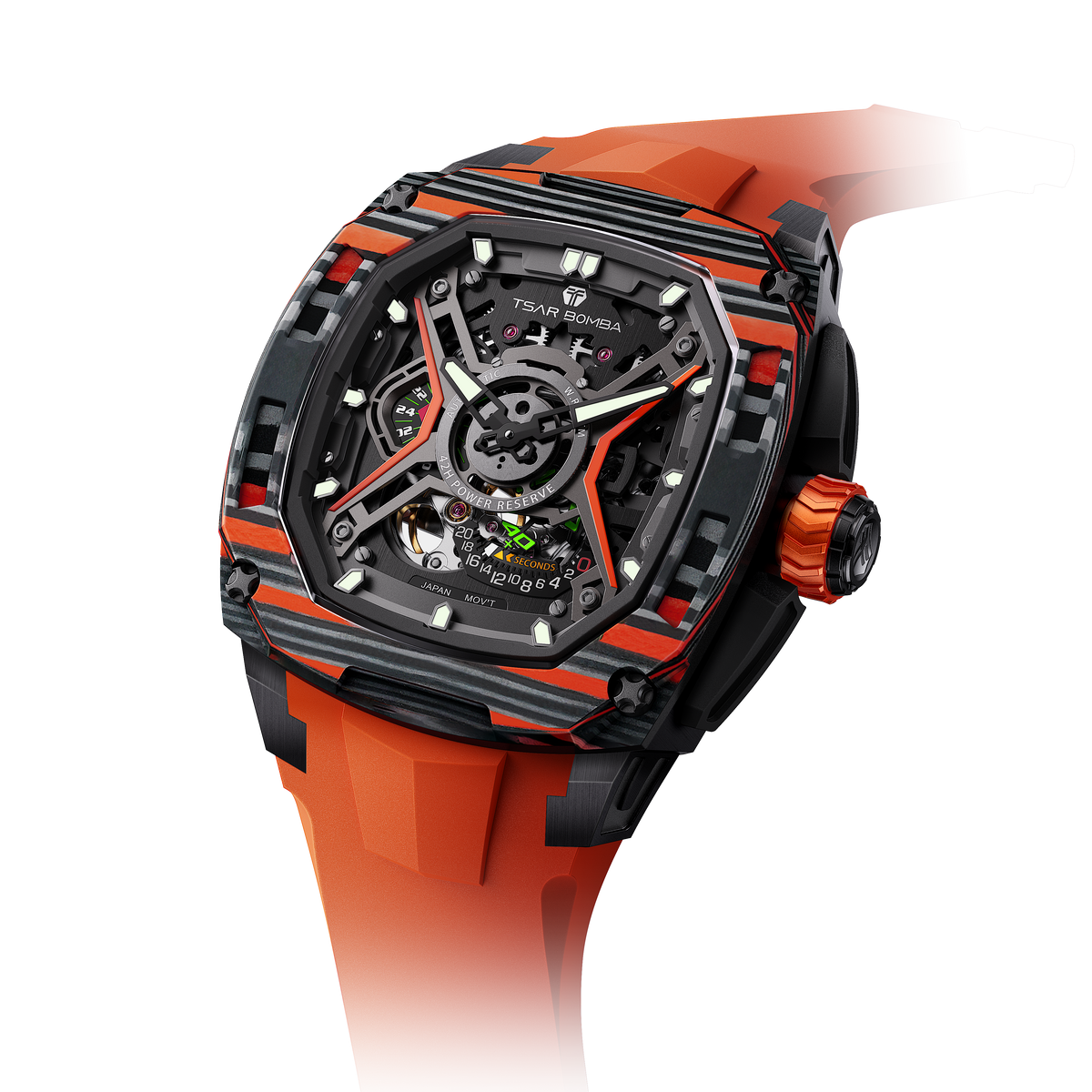 Tsar Bomba Dark Matter 5 Automatique carbone FKM orange TB8605CF03