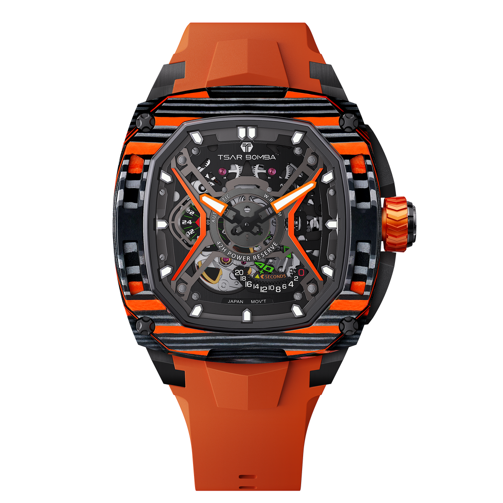 Tsar Bomba Dark Matter 5 Automatique carbone FKM orange TB8605CF03