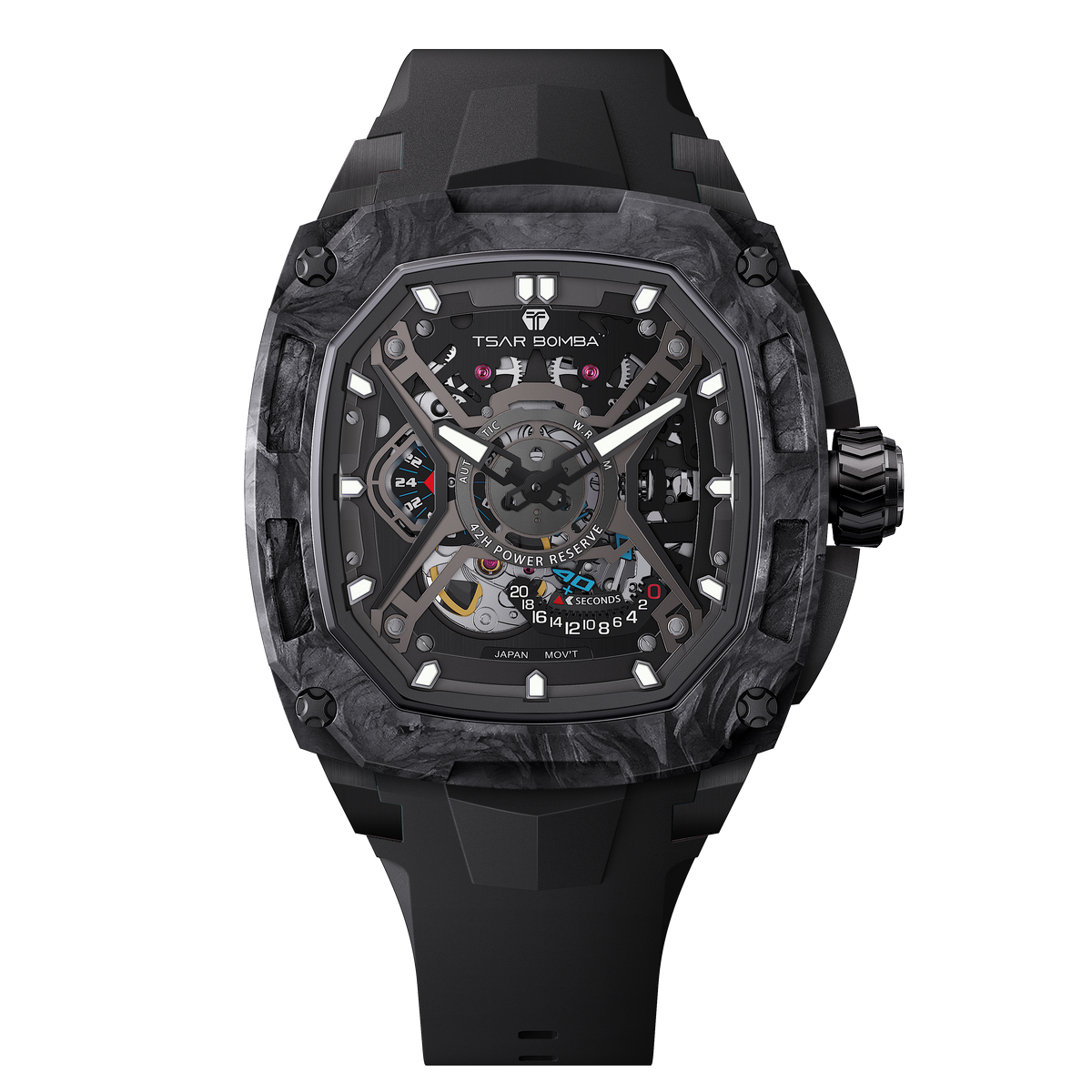 Tsar Bomba Dark Matter 5 Automatique carbone FKM noir TB8605CF04