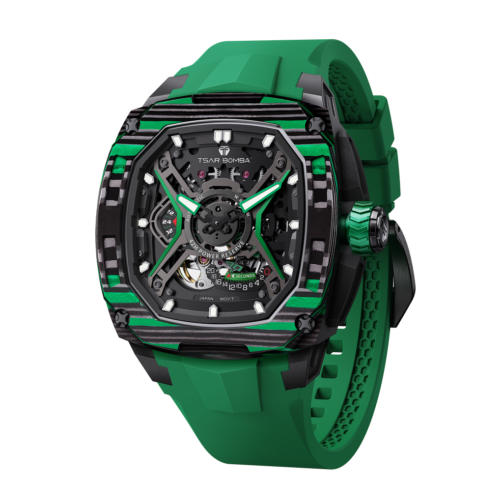 Tsar Bomba Dark Matter 5 Automatique carbone FKM vert TB8605CF05