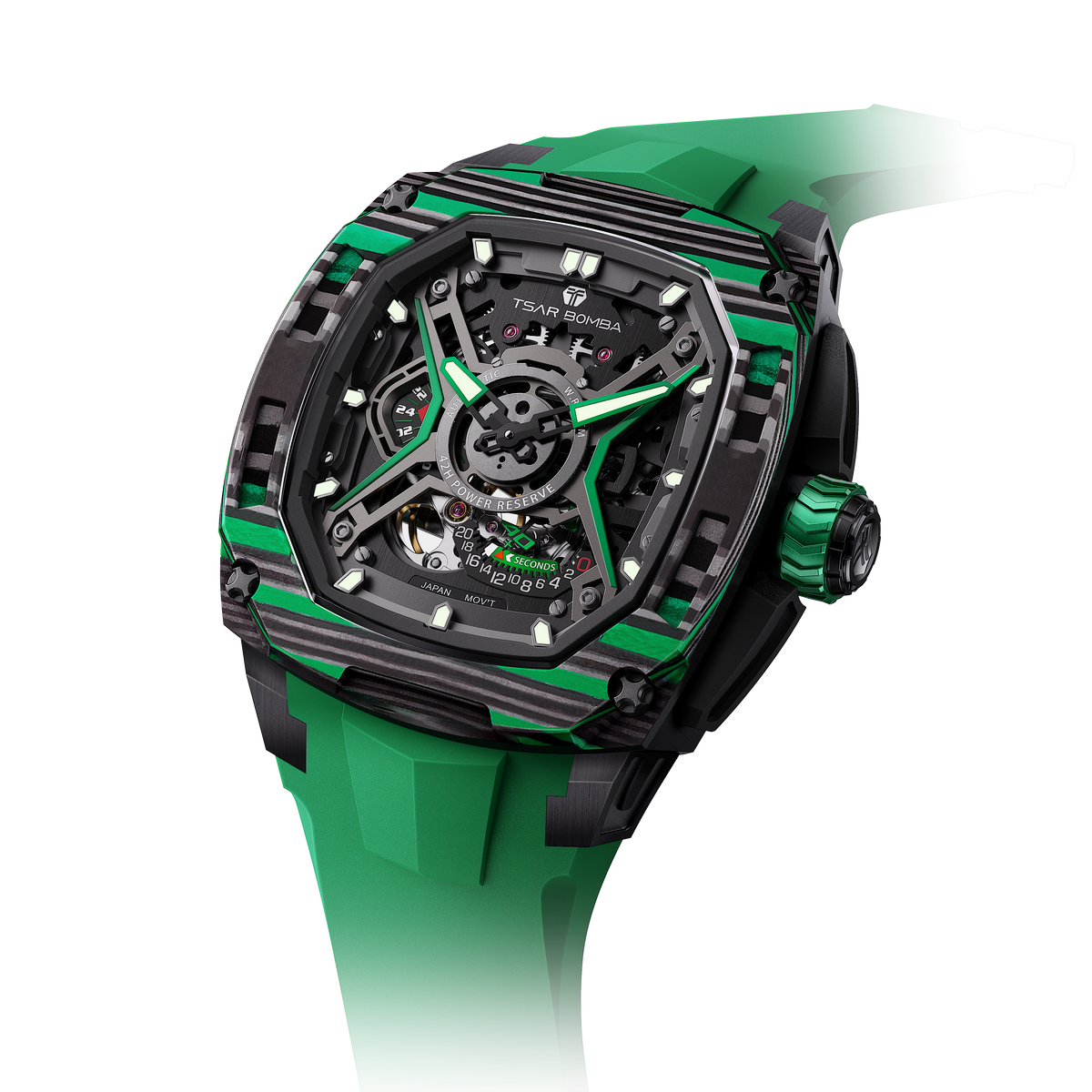Tsar Bomba Dark Matter 5 Automatique carbone FKM vert TB8605CF05