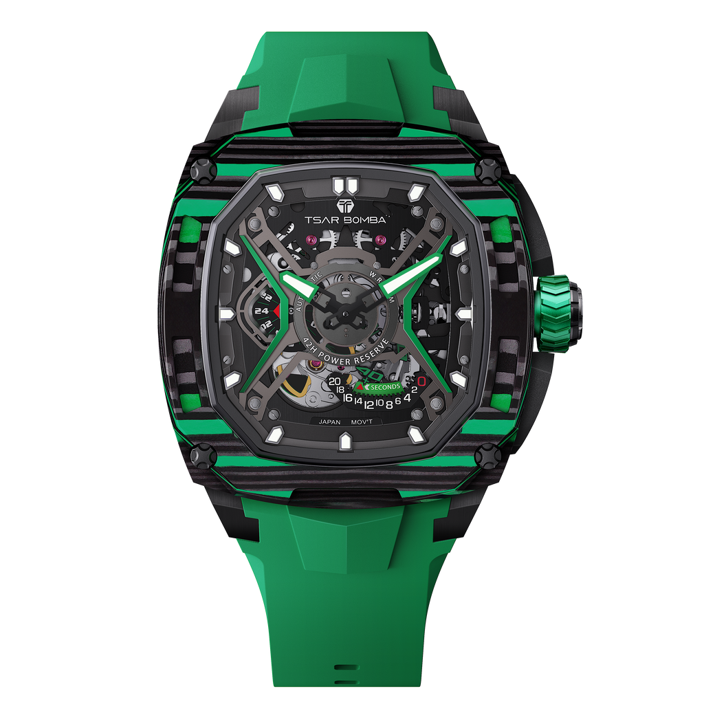 Tsar Bomba Dark Matter 5 Automatique carbone FKM vert TB8605CF05