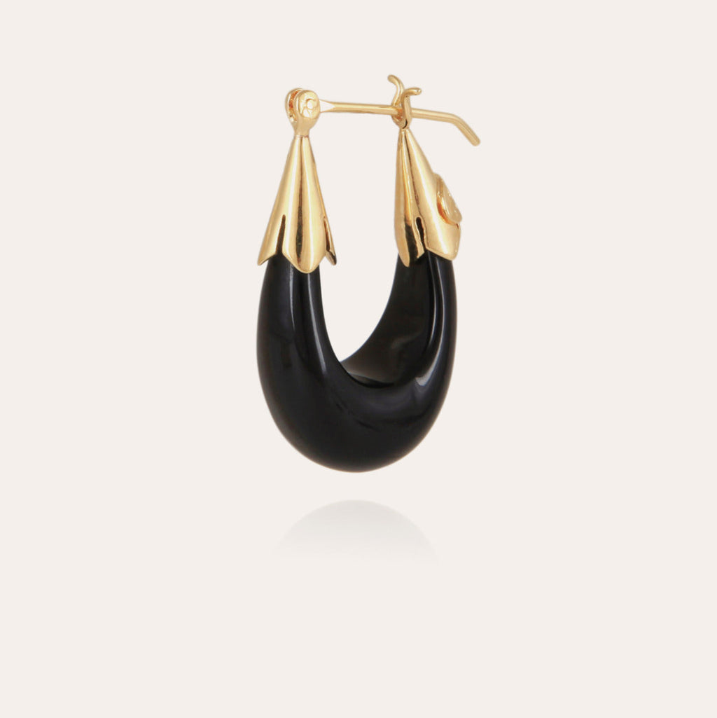 GAS Bijoux Boucles d'oreilles Écume petit modèle Noir AECUME/PM/O/T