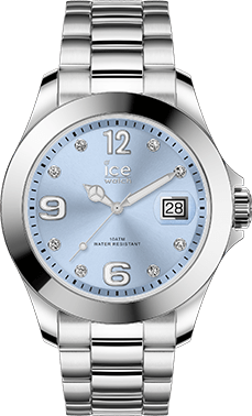 ICE steel - Classic - Light blue SR - Stones - Medium - 3H — Ice-Watch