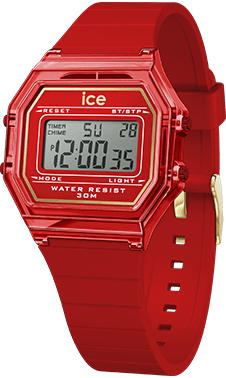 ICE digit retro - Red passion - Clear - Small — Ice-Watch