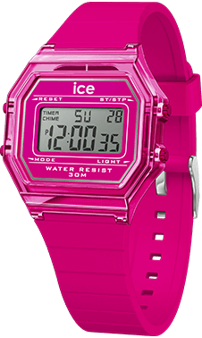 ICE digit retro - Neon pink - Clear - Small — Ice-Watch