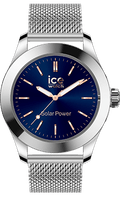 ICE steel - Silver dark blue - Milanese - Medium - SOLAR 3H — Ice-Watch