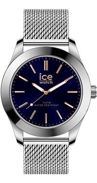 ICE steel - Silver dark blue - Milanese - Medium - 3H — Ice-Watch