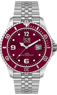 ICE steel - Burgundy silver - 5 links - 41mm - 3H — Ice-Watch