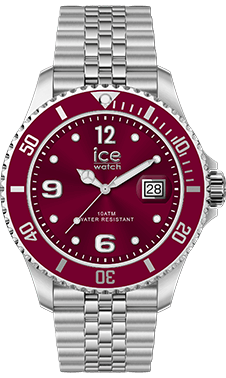 ICE steel - Burgundy silver - 5 links - 34mm - 3H — Ice-Watch