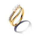 Pandora Essence Bague Double Anneau Perle de Culture d'Eau Douce Traitée & de Forme Organique 163258C01