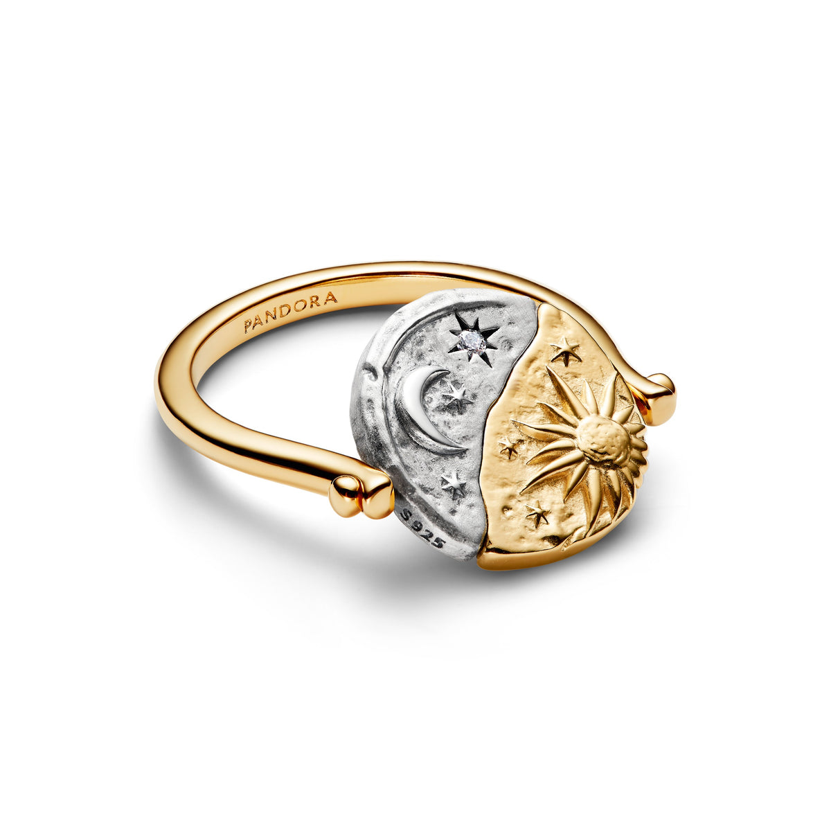 Pandora ME Bague Médaillon Réversible Soleil & Lune 164810C01