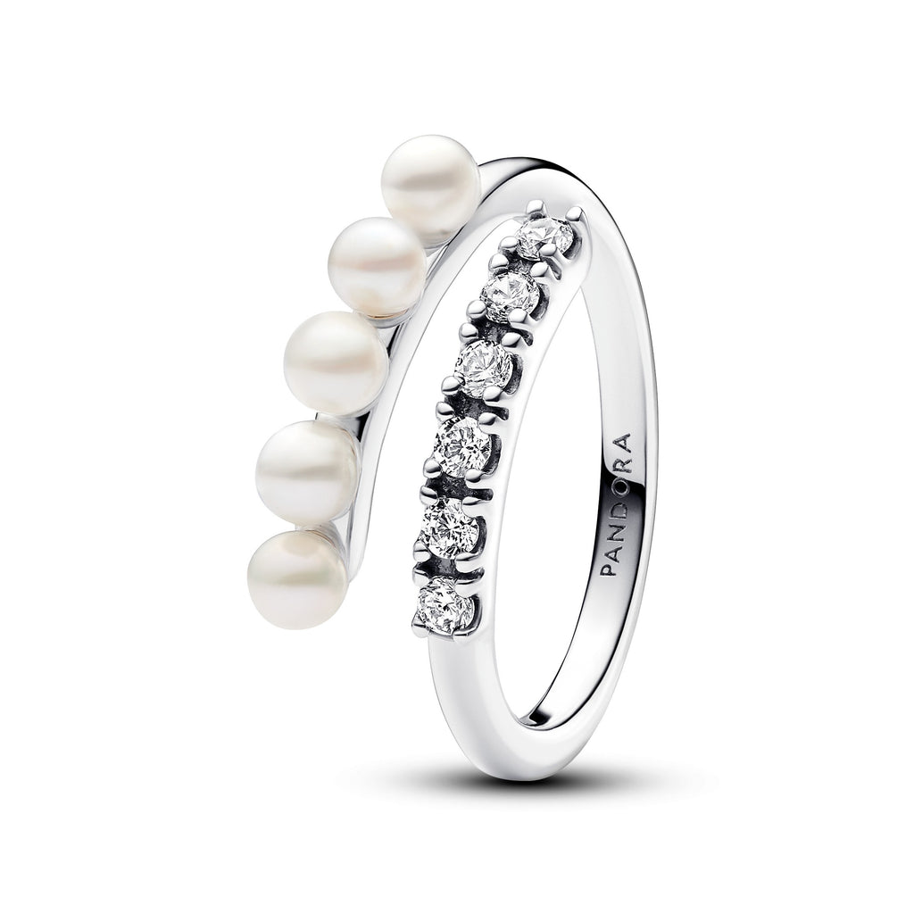 Pandora Timeless Bague Ouverte Perles de Culture d’Eau Douce Traitées & Pavé 193145C01