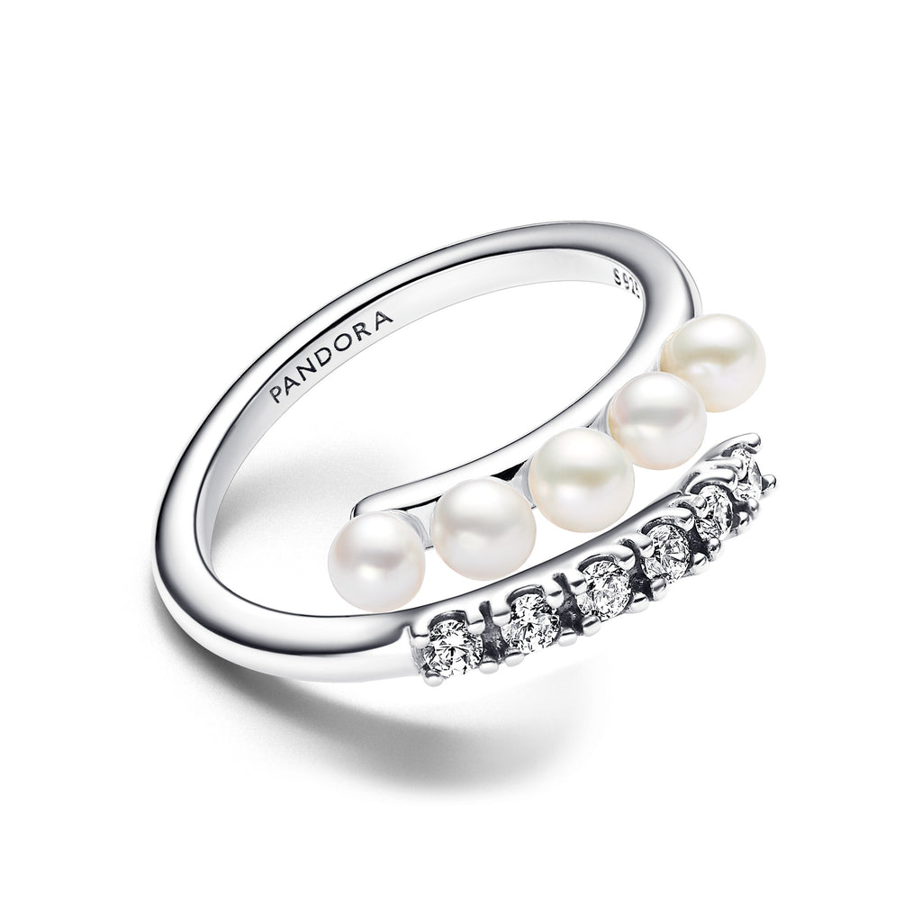 Pandora Timeless Bague Ouverte Perles de Culture d’Eau Douce Traitées & Pavé 193145C01