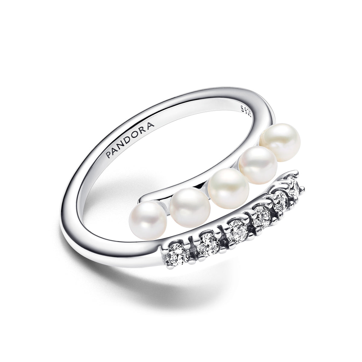 Pandora Timeless Bague Ouverte Perles de Culture d’Eau Douce Traitées & Pavé 193145C01