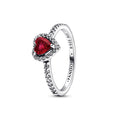 Pandora Timeless Bague Cœur Rouge Surélevé Scintillant 198421C02