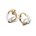 Pandora Essence Clous d’Oreilles Cercle de Forme Organique & Perles de Culture d'Eau Douce Traitées 263276C01