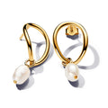 Pandora Essence Boucles d’Oreilles Cercle de Forme Organique & Perle de Culture d'Eau Douce Traitée 263281C01