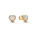 Pandora Timeless Clous d'Oreilles Cœurs Scintillants en Relief 268427C01