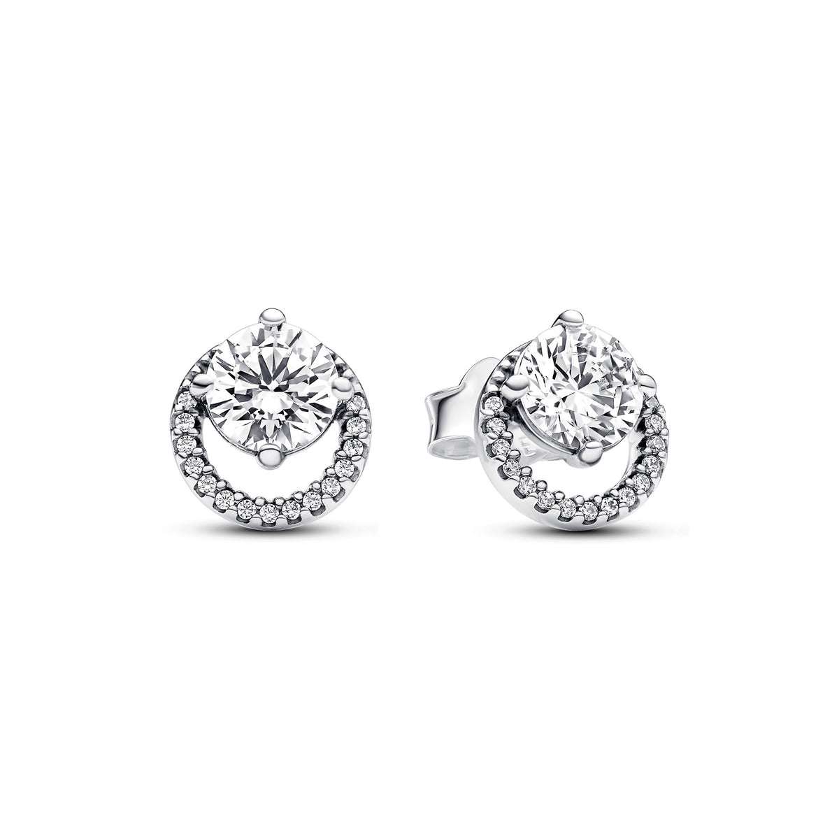 Pandora Timeless Clous d'Oreilles Halo Rond Scintillant 291248C01