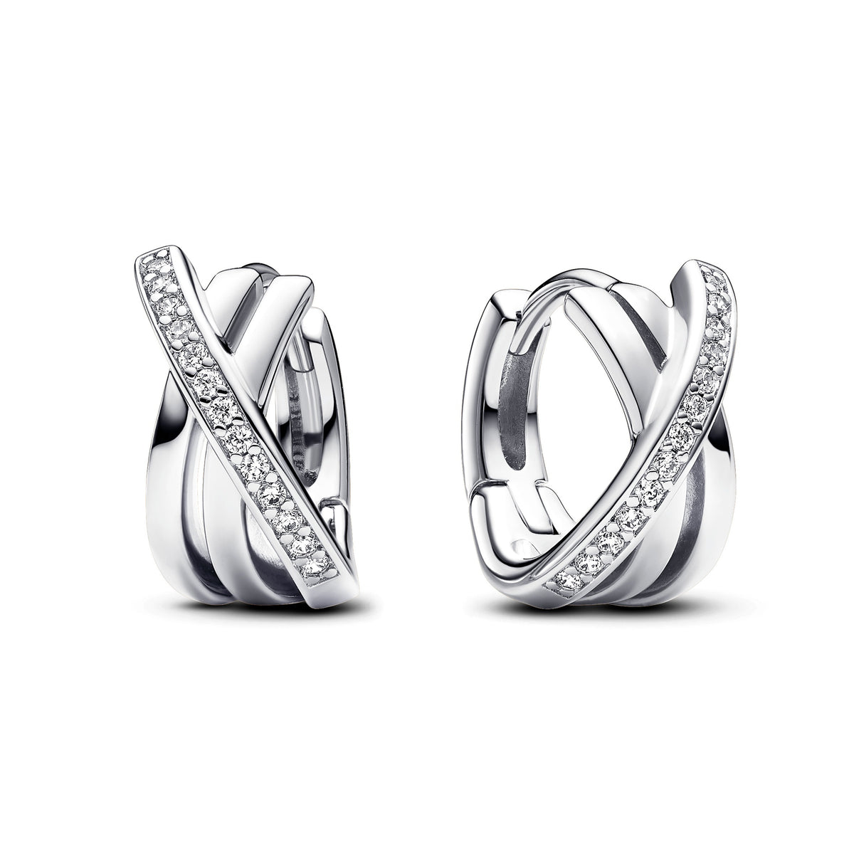 Pandora Signature Créoles Pavé Croisées 293150C01